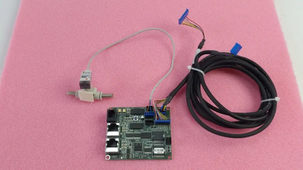 Brooks Automation 013501-16 board with cable harness and SMC pressure switch from a FIXLOAD 6M load port