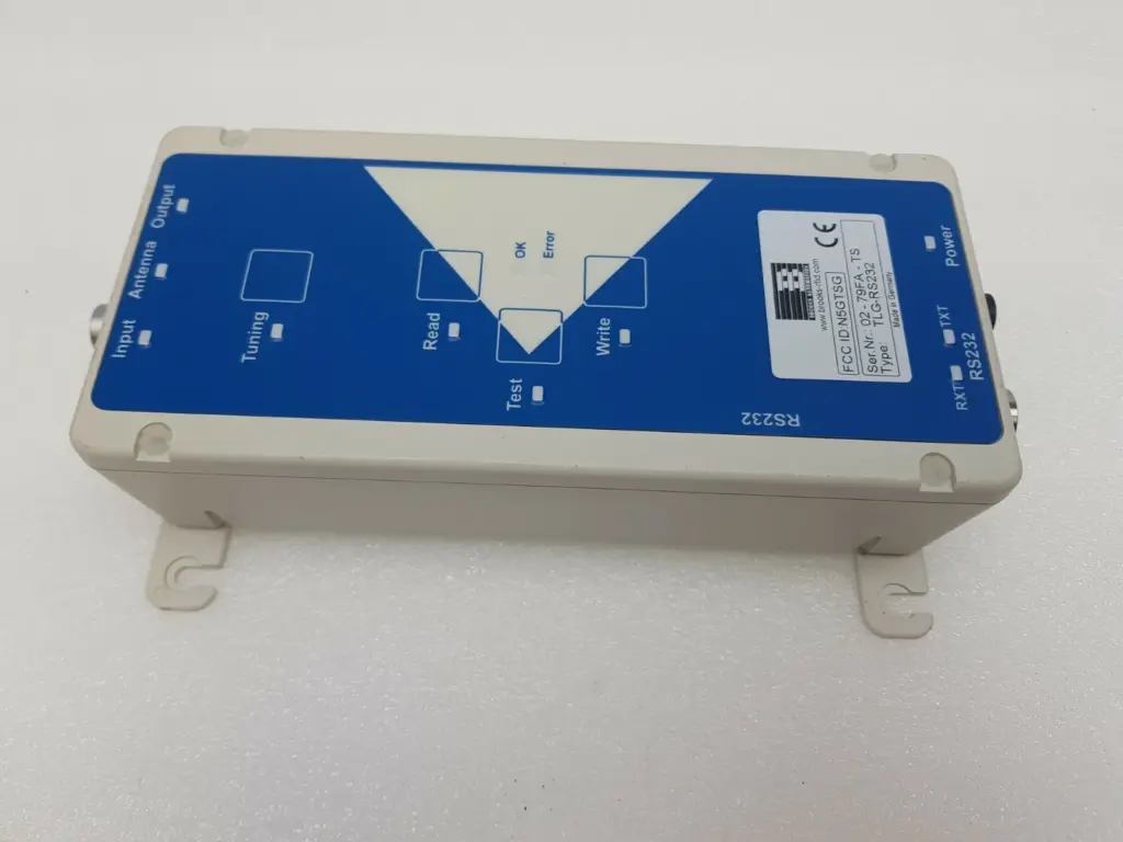 Brooks Automation TLG-I2-FL6M-01 ASC-I1 transponder reader, blue front plate with LEDs