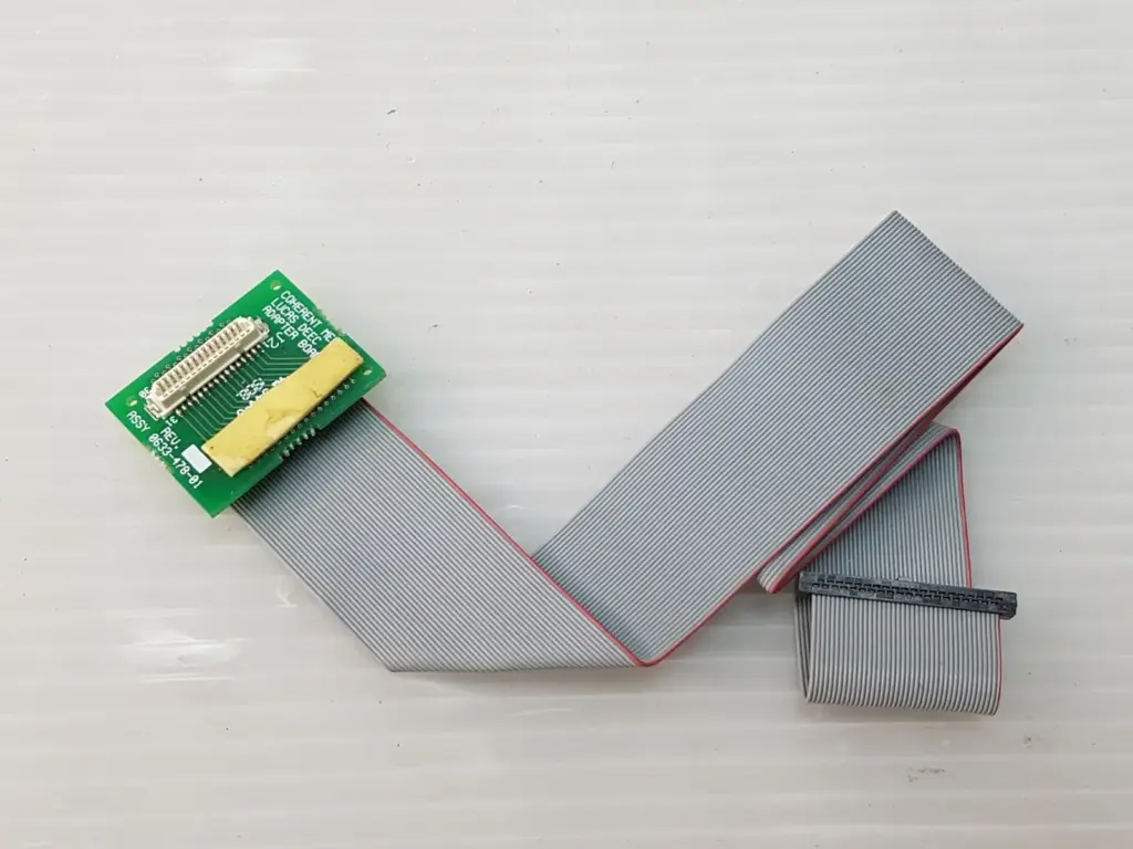 Coherent Medical Lucas DEEC adapter board 0633-478-01 with attached grey ribbon cable