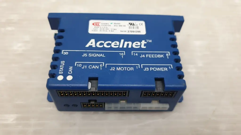 Copley Controls Accelnet ACJ-090-09 servo drive, blue housing with connector legends