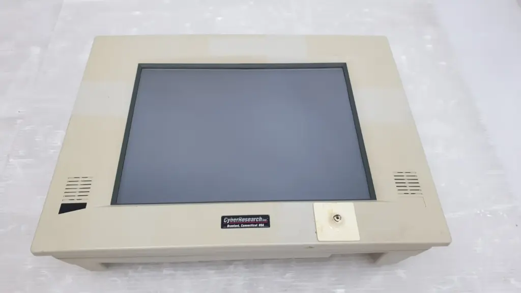 CyberResearch STC 12-T panel computer front with display, CyberResearch badge and key lock