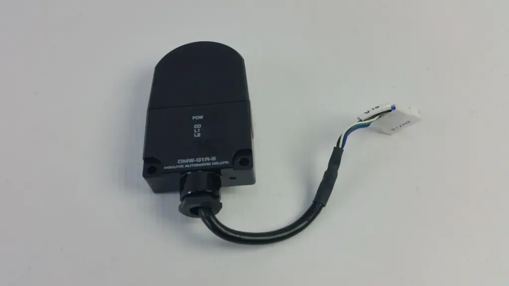 Hokuyo DMW-G1R-S sensor with its shielded lead and white connector