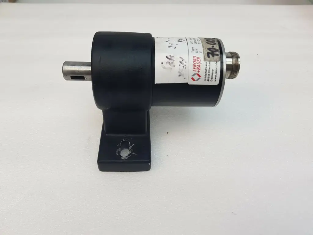 Lenord+Bauer GEL 209 incremental encoder on its foot-mount bearing pedestal