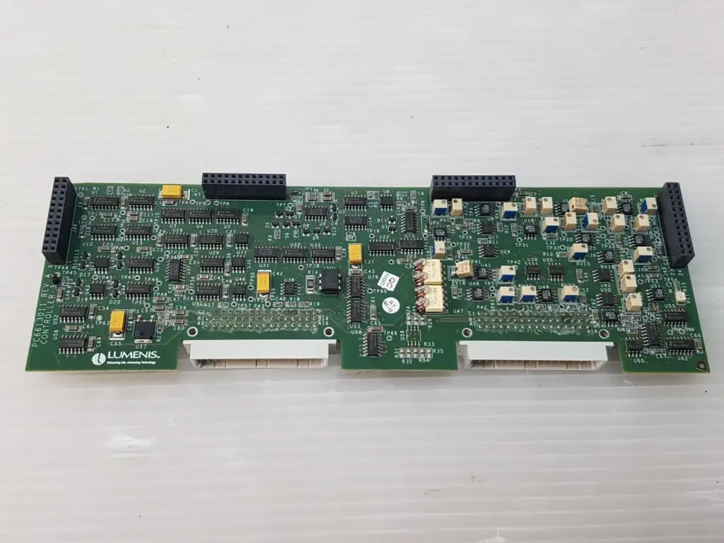 Lumenis EA6613002-01 Controller-3 board, component side with trimmers and backplane connectors