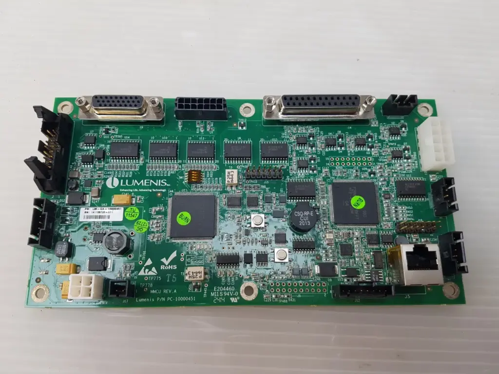 Lumenis LM-EA-10000451 MMCU circuit board, component side, with D-sub, RJ-45 and ribbon-cable connectors