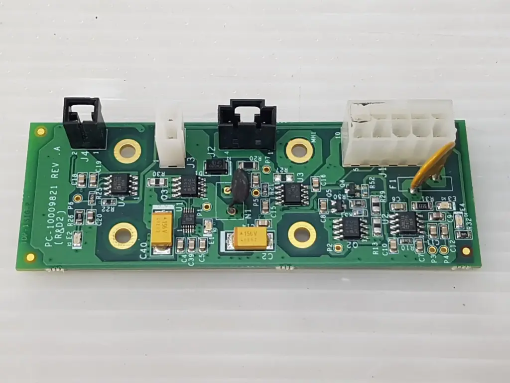 Lumenis LM-EA-10009821-D circuit board, component side with 10-way connector and 2-pin headers
