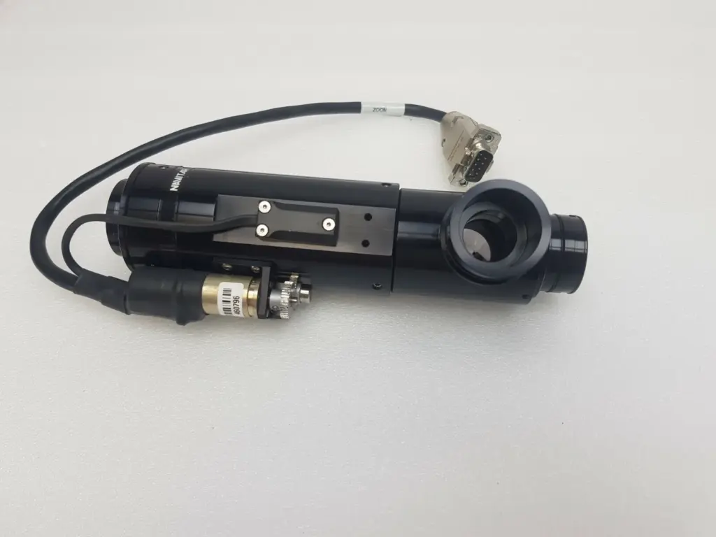 Navitar 1-51579 zoom lens body with geared motor, side port and cable to a 9-pin D-sub connector