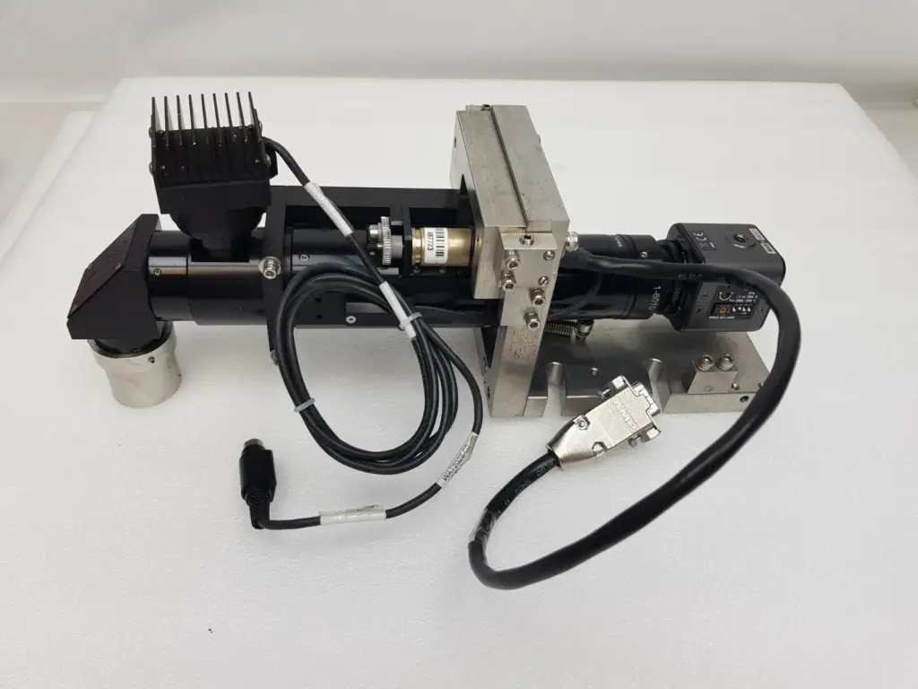 Navitar zoom assembly with finned LED head, 1-51490 right angle and Watec WAT-231S2 camera