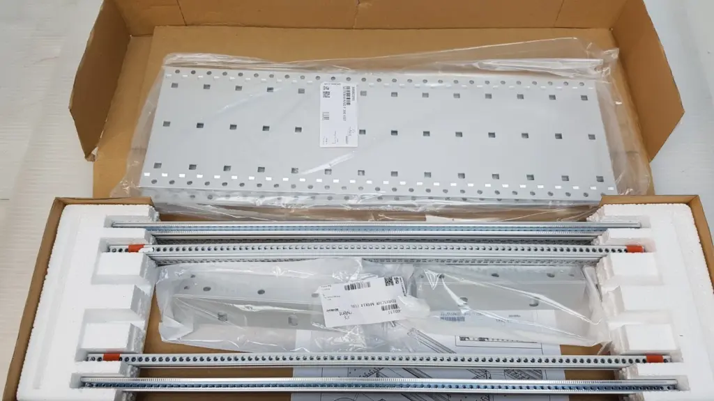 Opened nVent Schroff 24563135 EuropacPRO subrack kit with side panels and rails