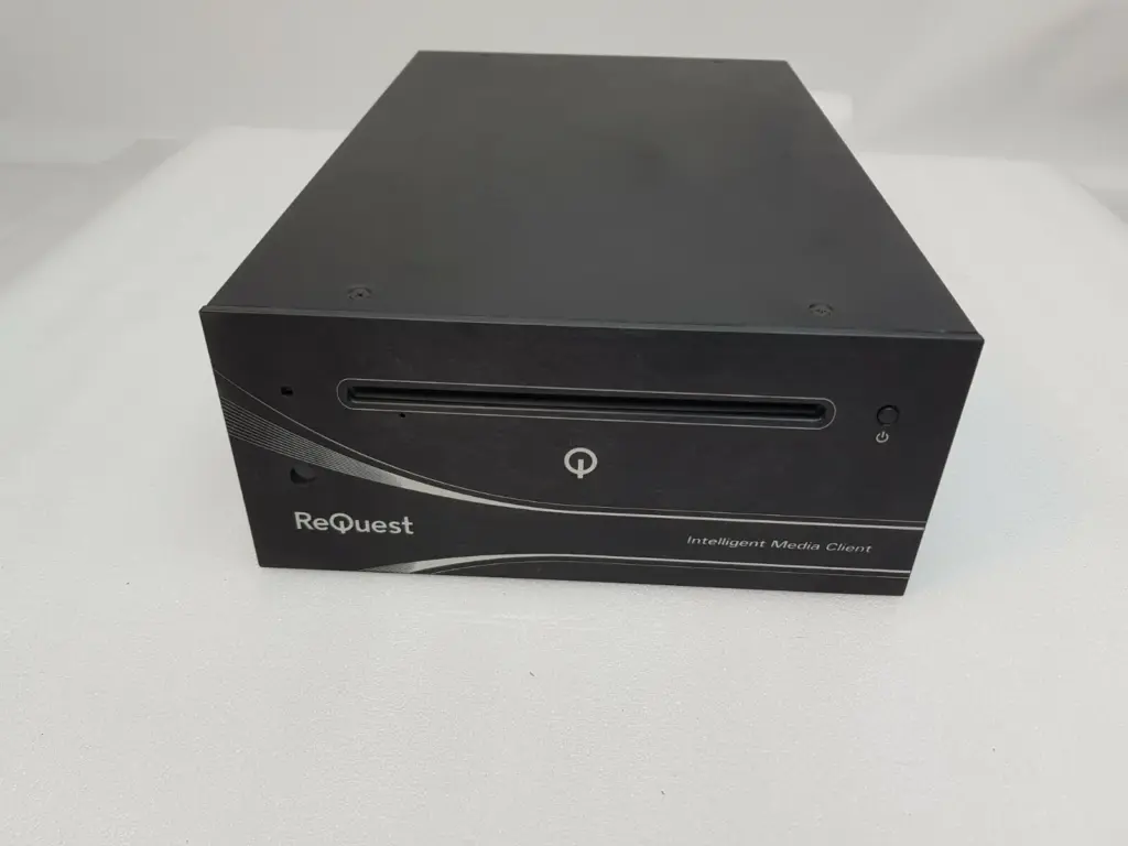 ReQuest Intelligent Media Client, black case with slot-loading disc drive and power button