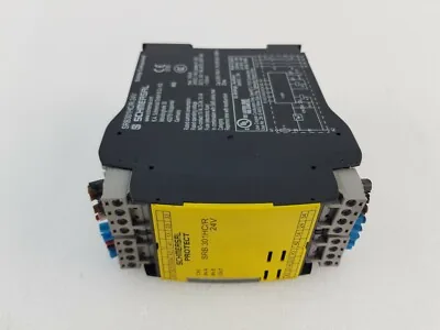 Schmersal PROTECT SRB 301HC/R 24V safety relay module with yellow front and screw-terminal blocks