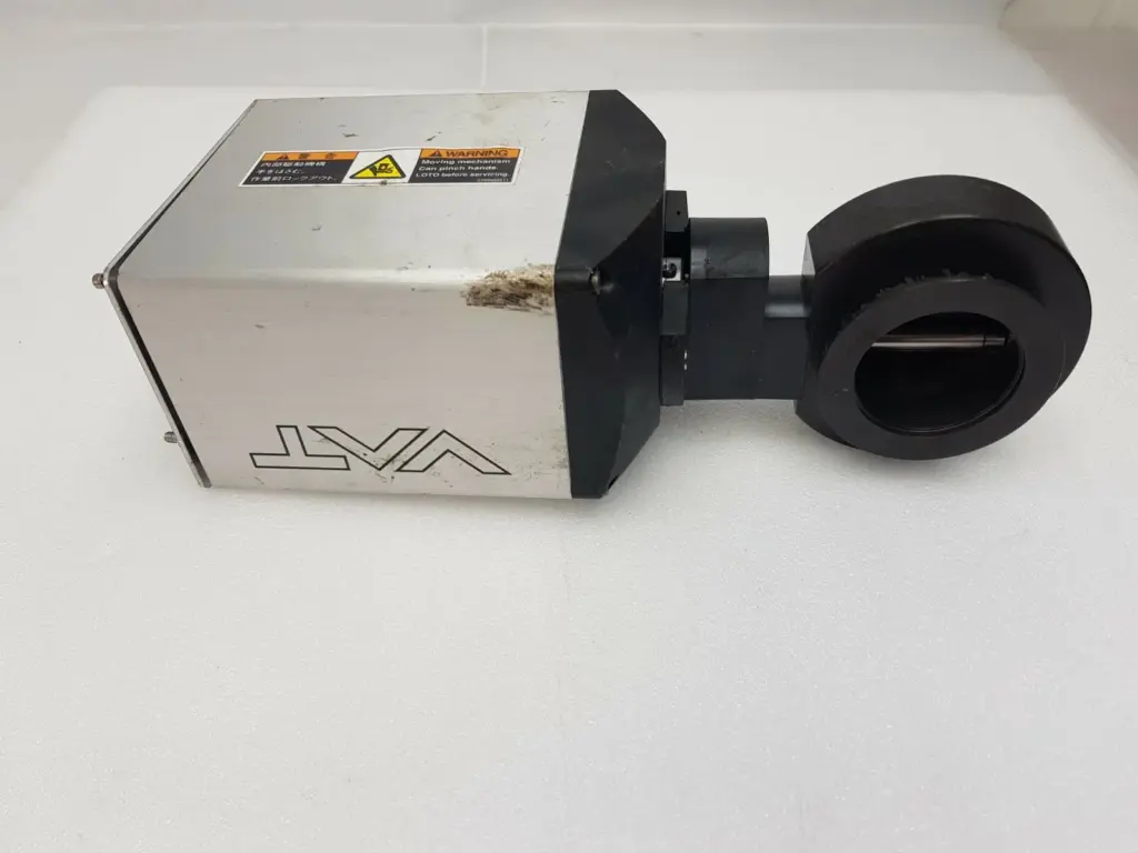 VAT 61534-KHGH-BHI1 butterfly control valve, controller housing and DN 50 valve body with warning label