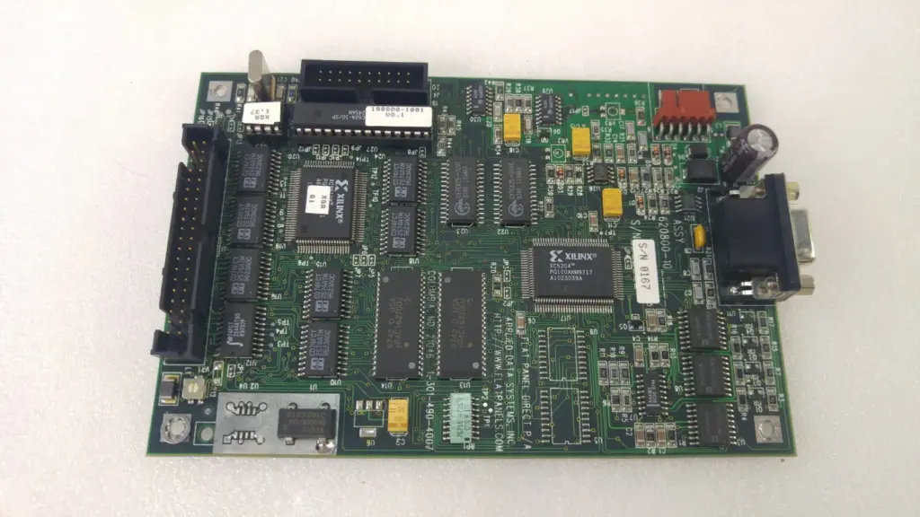 Applied Data Systems Flat Panel Direct board, assembly 620800-10, with Xilinx chips and D-sub connector