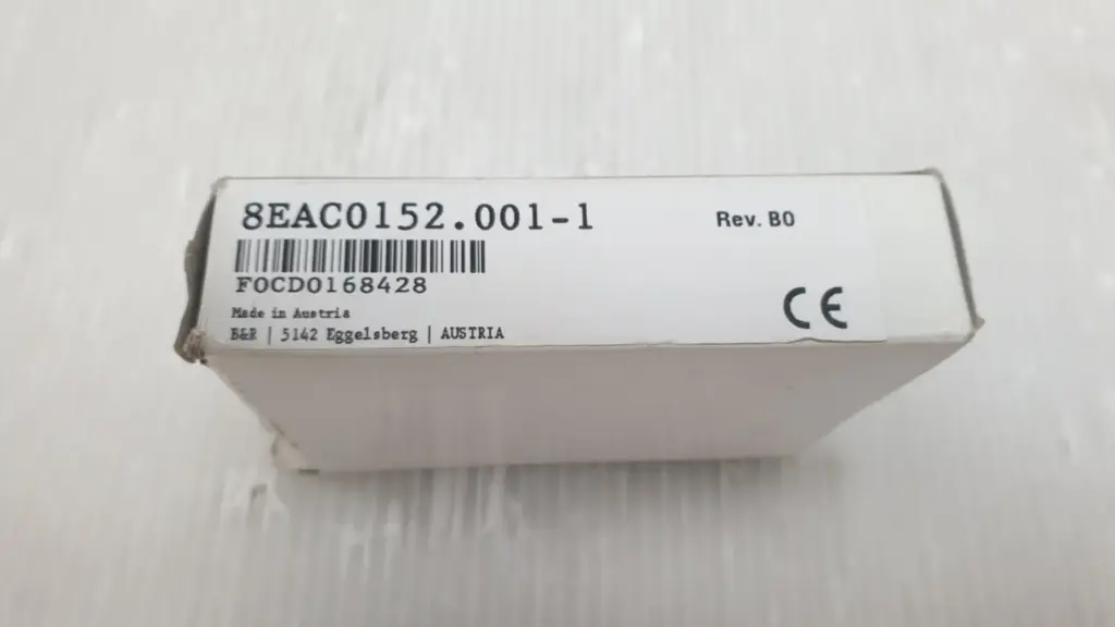 B&R 8EAC0152.001-1 Rev B0 box label, made in Austria, B&R Eggelsberg