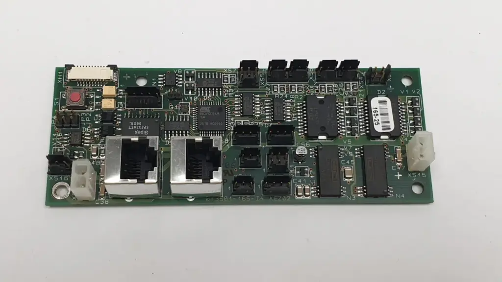 Interface board 013501-165-I4 AEZ02 with Atmel CAN MCU, ST L6376, Sipex SP233AET and two modular jacks