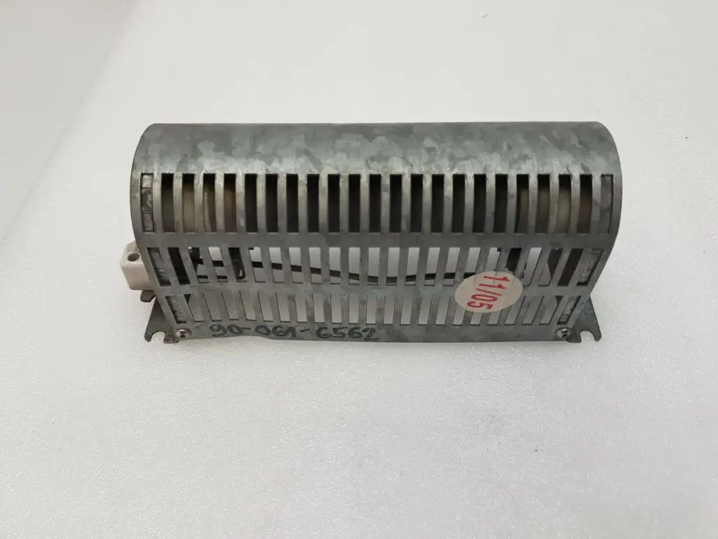 KEB 09.56.080-4008 braking resistor under perforated steel cover on mounting base