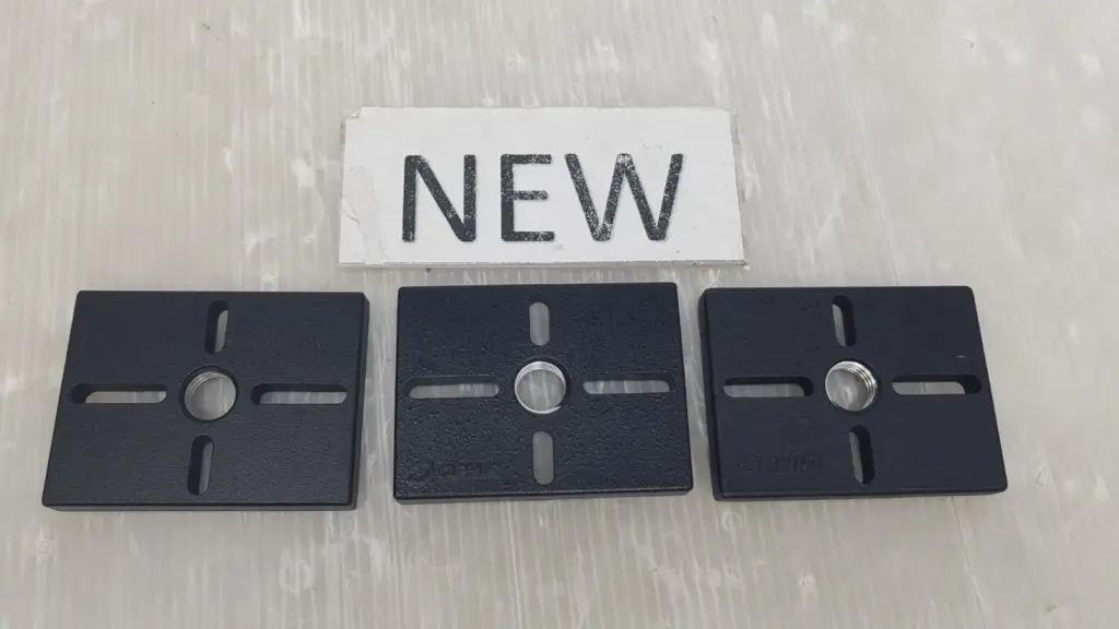 Three Ophir optic tool plates, Lumenis 1G09900-OP, with NEW sign