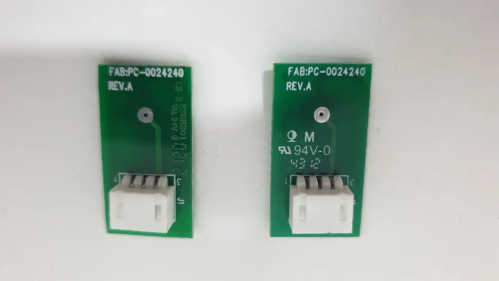 Back of two Lumenis boards marked FAB PC-0024240 Rev A with 3-pin connectors