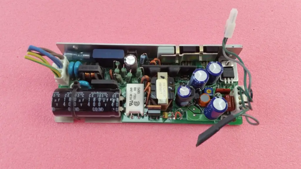 Nemic-Lambda LWD30-1212 power supply, component side with input and output wire harnesses