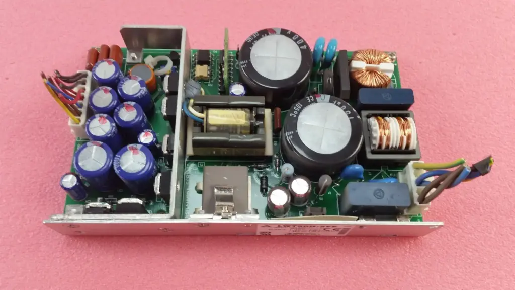 Nemic-Lambda LWT50H-5FF open-frame power supply board with input and output wire harnesses