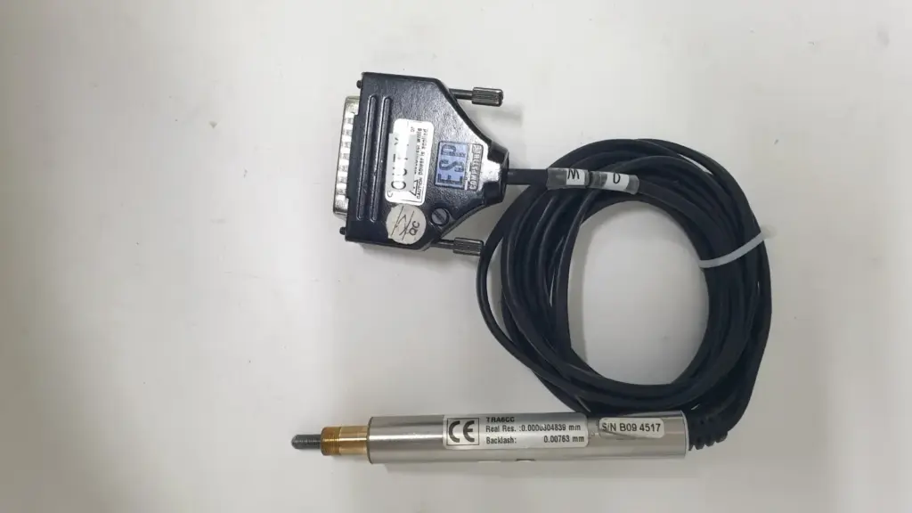 Newport TRA6CC motorized actuator with coiled cable and ESP Compatible 25-pin D-sub connector