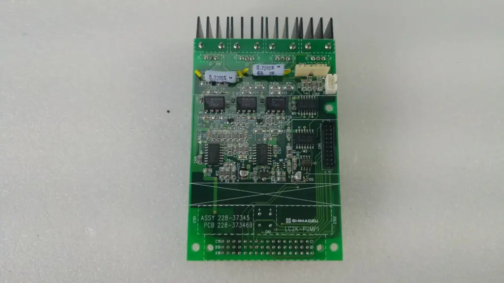 Shimadzu LC2K-PUMP1 circuit board, ASSY 228-37345, PCB 228-37346B, with heatsinks