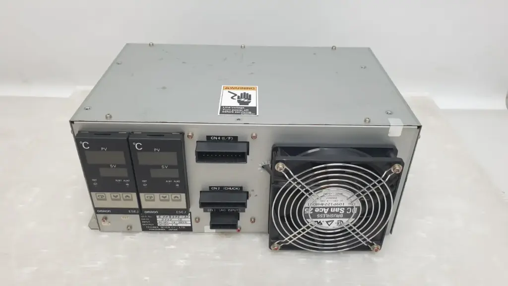 Technol Seven Y331-70 chuck heater controller with two Omron E5EJ controllers, CN connectors and fan