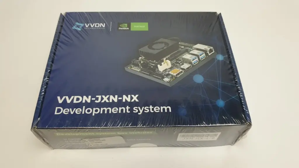 VVDN-JXN-NX development system box, shrink-wrapped, NVIDIA Partner logo, label JXN-NX-476