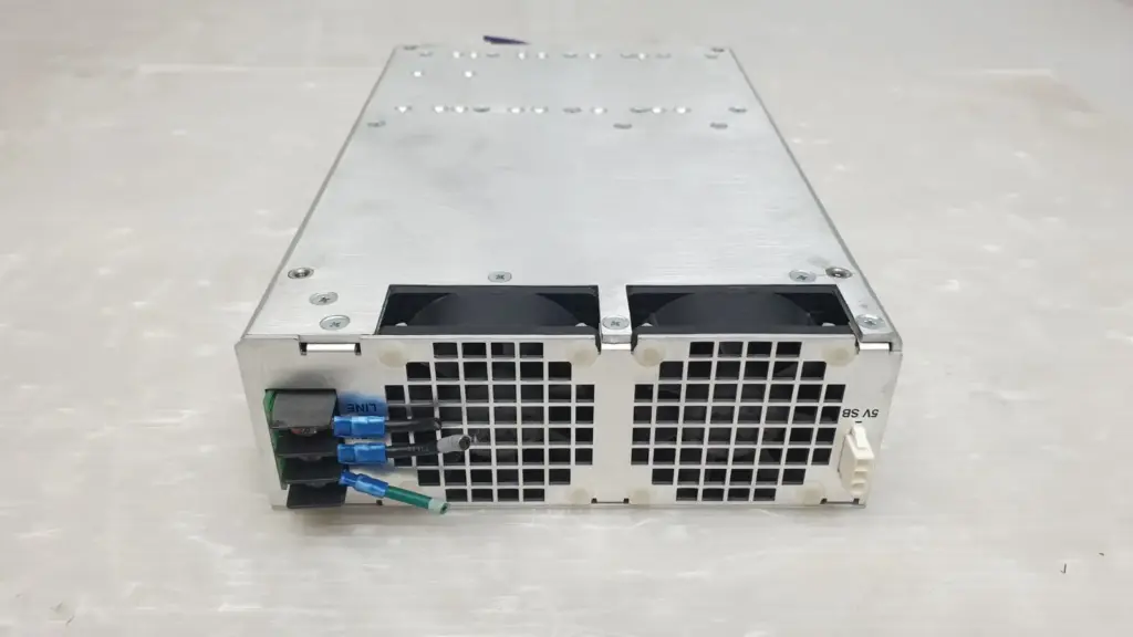 XP Power F8B6A4A6A6 power supply input end with LINE terminals, two fans and 5V SB connector